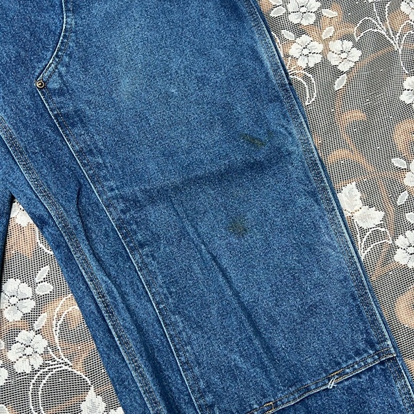 Carhartt Blue Denim Jeans Utility Style Double Knee Dungaree 100% Cotton 36x30 - Picture 2 of 9